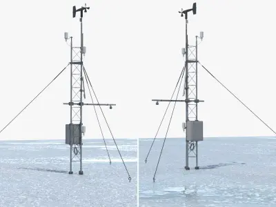  Meteorological Monitoring Tower with Tracked Snow Vehicle 
