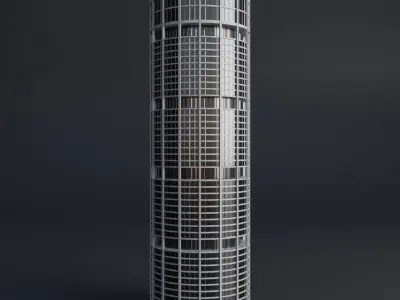 SKYSCRAPER CITY BUILDING 02 Low-poly 3D model