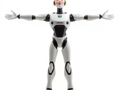 Advanced Humanoid Robot model pack Low-poly 3D model