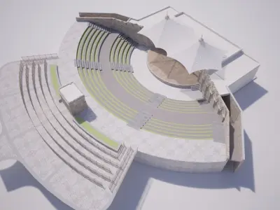 Performance Stage Amphitheatre Live Concert Low-poly 3D model