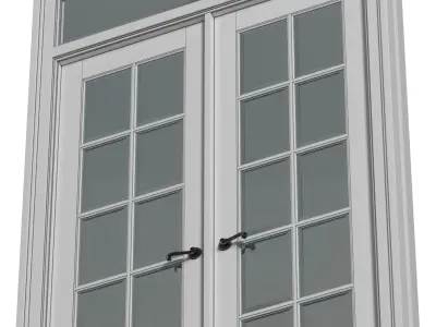 Exterior Modern Classic French Patio Doors 3D model