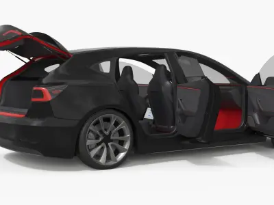  Five-Door Electric Hatchback Black Rigged 