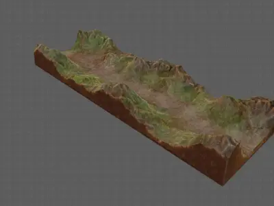 Terrain V03 Low-poly 3D model
