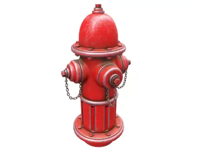 Hydrant fire Low-poly 3D model