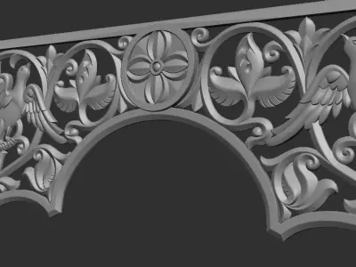 Holy wooden altar 3D model