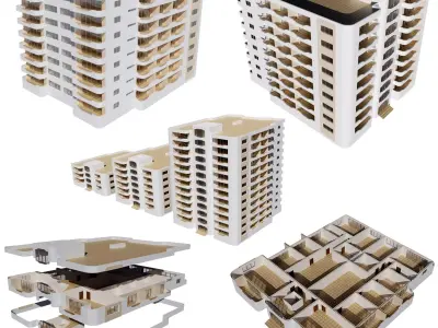Residential Building with internal 4 3D model