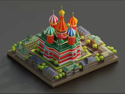 St Basils Cathedral Low-poly 3D model