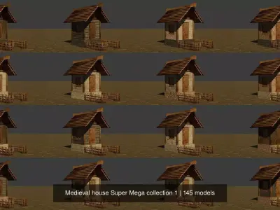 Medieval house Super Mega collection 1 3D Model Pack
