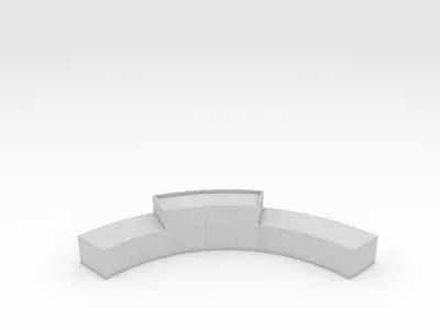 Bench Park 17 Low-poly 3D model