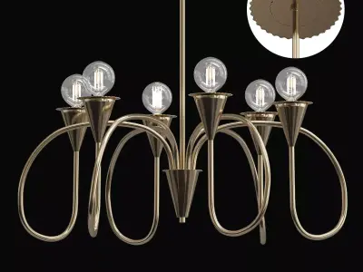 Untitled garfield chandelier with four lights 3D model