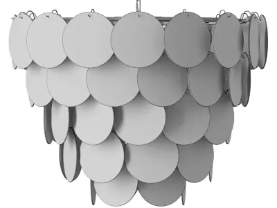 Blue Murano Disc Chandelier 3D model