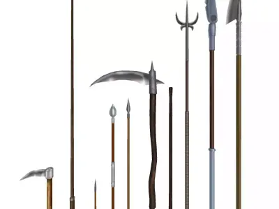 DnD Monk Weapons Buldle 3D Model Pack