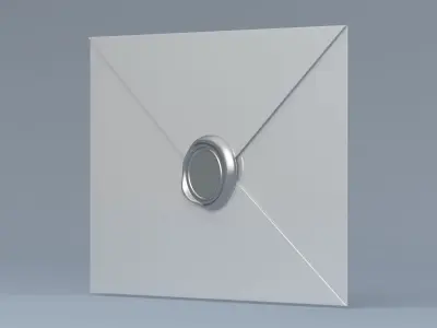 Envelope With Silver  Seal 3D model