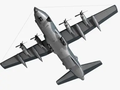  Tactical Airlift Cargo Aircraft Gray Rigged for Cinema 4D 