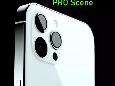 iPhone 13 Pro Max Silver Pro Scene Low-poly 3D model