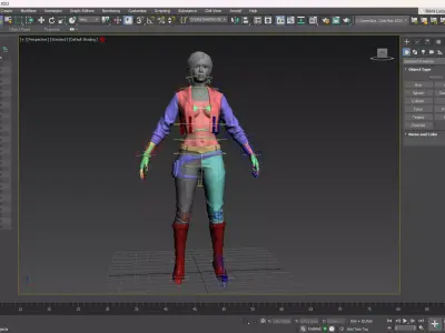 Cyber Punk  Asian Girl Low-poly 3D model