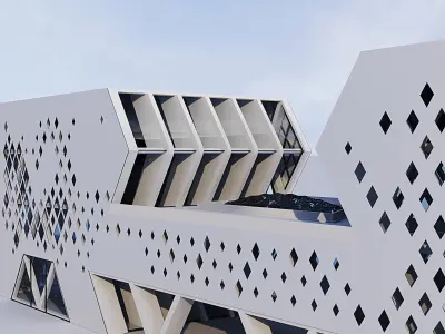 Futuristic building 10 3D model