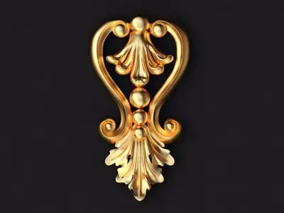 dekor gold ornament 3D model purchase