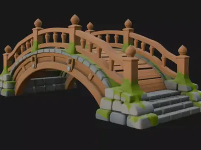 Pixar style 3d Bridge model 3D model