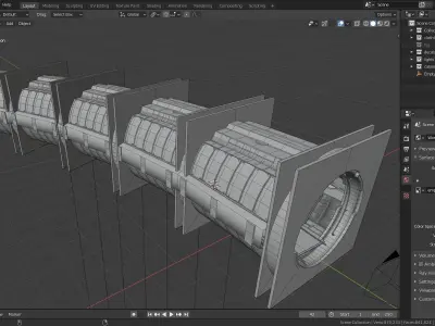 Sci-Fi Space Craft Interior 3D model