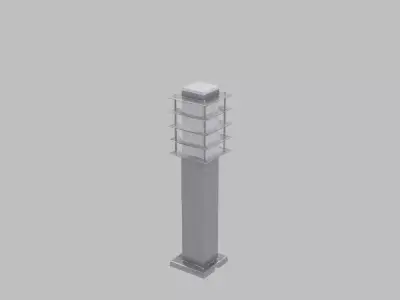 Modern Outdoor Garden Lamp Post - Architectural 3D Model Low-poly 3D model