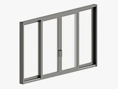 Modern style sliding windows and doors 3D model
