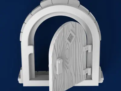 Medieval castle door 3D print model