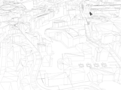 Lausanne City Switzerland September 2020 Low-poly 3D model