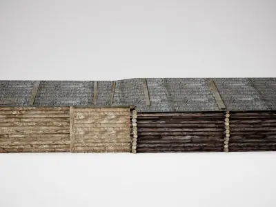 Wooden old barn house rf1 Low-poly 3D model