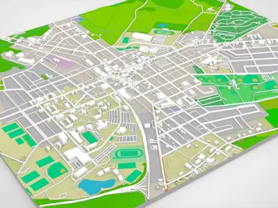 Cityscape Gettysburg Pennsylvania USA 3D model