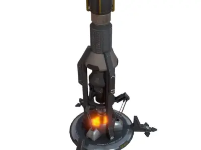 Sci Fi Resource Extractor Low-poly 3D model
