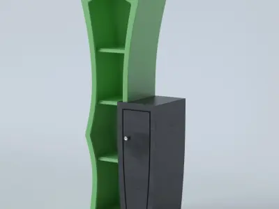 Cupboard bookcase with two doors 3D model