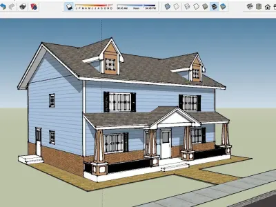 Craftsman Style Duplex 3D model