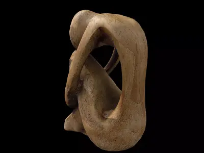 Seated Figure Low-poly 3D model