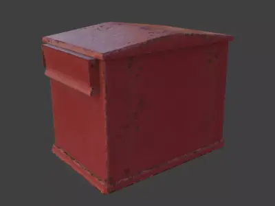 Old polish mailbox Low-poly 3D model