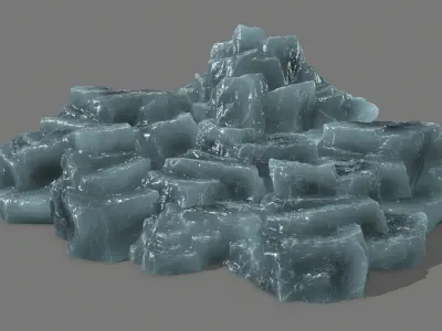 Rock Set piece of Low-poly 3D model