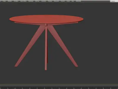 120cm Anders Round Glass-Top Dining Table Low-poly 3D model
