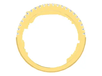 Light Weight Yellow Gold Diamond Ring  -EZ R-179 3D print model