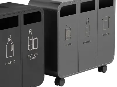 532 exterior and architecture 24 litter bins recycling 3D model