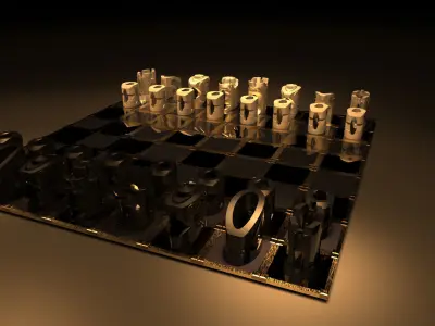 Chess board 3D print model