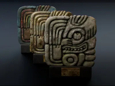 Ancient Mayan Glyph Low-poly 3D model