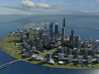 Sci Fi Artificial Island 2 3D model