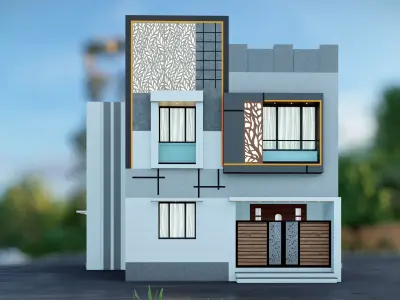 3 Stunning House Elevation 3D Models for Your Dream Home 3D model