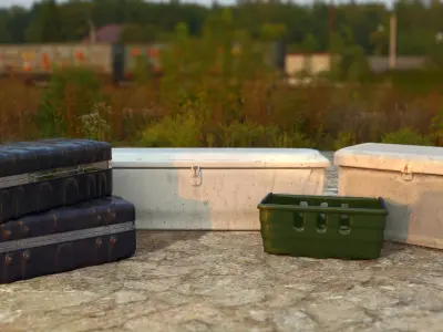 Exterior City Prop Collection - FPS Cover Props Low-poly 3D model