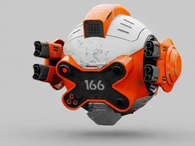 Combat Drone XM09 Rigged 3D model