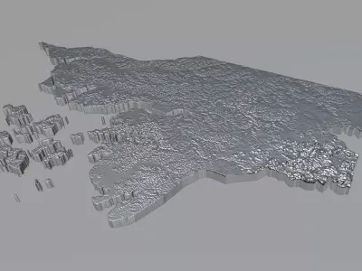 Guinea Bissau Terrain Country 3D model