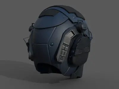 Helmet scifi military combat ver2 Low-poly 3D model