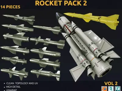 rocket pack - VOL 02 Low-poly 3D model