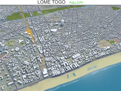 Lome Togo 25km AI Low-poly 3D model