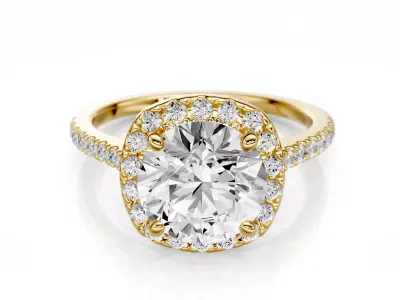 Engagement ring Elara 1-50ct 3D print model